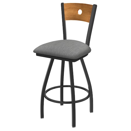 36 Swivel Counter Stool,Pewter Finish,Med Back,Graph Seat